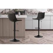 Barstoel 'Trevi' PU Zwart - 41 x  x 47 - Kunstleer, Metaal