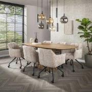 Eetkamerstoel Zand - Incl. Wieltjes - Hoven - Set van 2