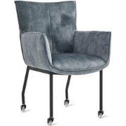 Eetkamerstoel Thomas - Fluweel Petrol - Benzine - 68 x 58