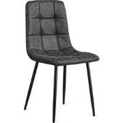 Eetkamerstoel Yerevan Microleder Antraciet - 54 cm x 88 cm x 46 cm