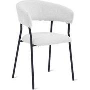 Eetkamerstoel Ava - Bouclé Ivoor - Eggshell - 80 cm x 53 cm x 58 cm - ...