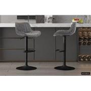 Barstoel 'Fenna' PU Grijs - 50 x  x 39 - PU, Metaal