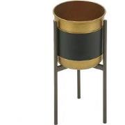 Clayre & Eef Bloempot Ø 20x45 cm Zwart Goudkleurig IJzer