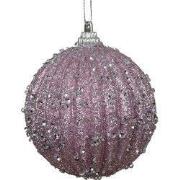 Kerstbal foam d8 cm fris lila I