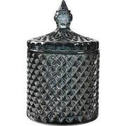 Clayre & Eef Glazen potje Ø 9x14 cm Grijs Glas