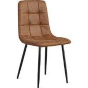 Eetkamerstoel Yerevan Cognac - 54 cm x 88 cm x 46 cm - Microleder