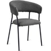 Eetkamerstoel Ava - Bouclé Antraciet - 80 cm x 53 cm x 58 cm - Lusje