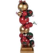 Clayre & Eef Kerstdecoratie Beeld 43x40x150 cm Rood Groen Metaal