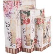 Clayre & Eef Opbergdoos Set van 3 27/22/ 17 cm Beige Hout Fiets