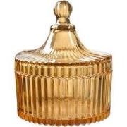 Clayre & Eef Voorraadpot Ø 10x12 cm Geel Glas