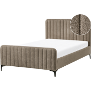 LUNAN - Tweepersoonsbed - Taupe - 120 x 200 cm - Bouclé