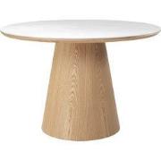 Eettafel Wit Keramiek/Naturel - Ø115x77cm - Alba