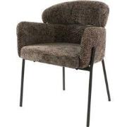 Eetkamerstoel Taupe Stof - Curva - Set van 2