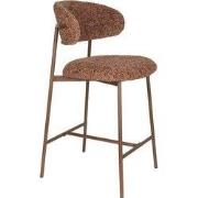 Barstoel Terracotta Stof - Claes - Set van 2