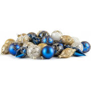 ICEDROP - Set van 35 kerstballen - Blauw/Goud - Glas