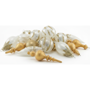 ICICLE - Set van 25 kerstballen - Transparant/Goud - Glas