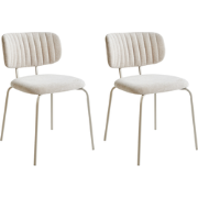 IRINS - Eetkamerstoel set van 2 - Lichtbeige - Chenille