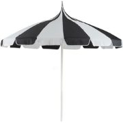 MINOA - Tuinparasol - Zwart/Wit -  245 cm - Polyester