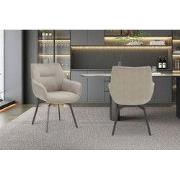 Stoel 'Modest' Draaibaar Ribfluweel Beige - 63 x  x 63 - Velours, Meta...