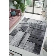 Jaden Modern Grijs / Zwart vloerkleed - Laagpolig - 120 X 170 CM