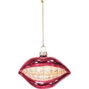 Ornament - Xmas Hanger - Braclet Lip - Glass - Pink - 9x6,5x6,5cm