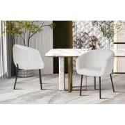 Stoel 'Sevilla' Bouclé Wit - 62 x  x 44 - Stof