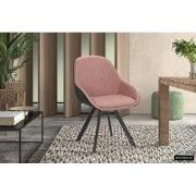 Stoel 'Jan' Stof Roze Rug PU Donkergrijs - 55 x  x 45 - Textiel