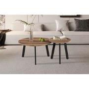 Set van 2 salontafels 'Aziz' decor mango - 80 x  x 80 - MDF, Metaal