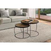 Salontafel 'Lars' 2-delig Mango hout - 65 x  x 65.00 - Hout, Metaal