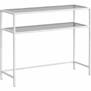 Metaalconsole met 2 glazen planken L90 cm - SELIA