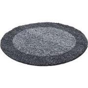 Tapijtenloods Basic Rond Shaggy Kader vloerkleed Grijs Hoogpolig- 120 ...