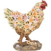 Clayre & Eef Decoratie Beeld Kip 27x16x31 cm Bruin Kunststof