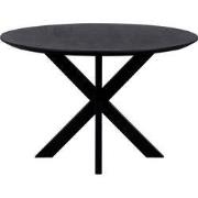QUVIO Eettafel Sofia – Rond – Ø130 – Kruispoot – Zwart