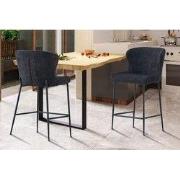 Tellerstoel 'Lisa' Bouclé Donkergrijs - 56 x  x 43.0 - Stof