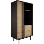 Meubella - Antigo - Boekenkast - Eiken/Antraciet - 83x43x155 cm