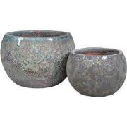 PTMD - Pot Caedyn - Groen - 42x42x30cm - Set van 2