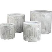 PTMD - Pot Zakerie - Wit - 44x44x42.5cm - Set van 4