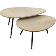 PTMD - Salontafel Veria - Beige - 100x60x43cm - Set van 2