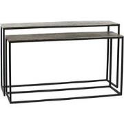 PTMD - Bijzettafel Kae - Zwart - 149x41x85.5cm - Set van 2