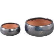 PTMD - Pot Nayaa - Zilver - 30x30x14cm - Set van 2