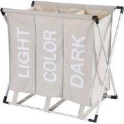Decopatent® Wassorteerder - 90L - Wasmand 3 Vakken - Opvouwbare Wasman...