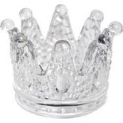 Clayre & Eef Waxinelichthouder Kroon Ø 7x5 cm Transparant Glas