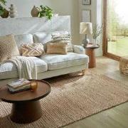 Laagpolig vloerkleed Drew Braid Kader - Handgeweven - Naturel - 200 x ...