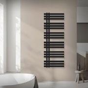 Design badkamer radiator Ijzer EM 500x1400 mm zwart mat met thermostat...