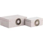 PTMD - Opberger Hazael - Beige - 36x25x13cm - Set van 2