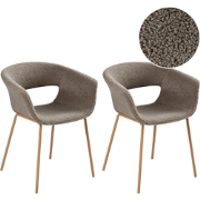 ELMA - Eetkamerstoelen set van 2 - Taupe - Bouclé