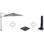 Zweefparasol Hawaii S - met voet en hoes - Donkergrijs - 300 cm