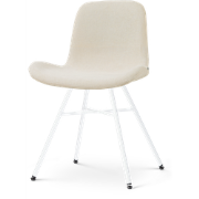 Noa-Fé eetkamerstoel cottonbeige - wit onderstel