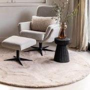 Rond Zacht Hoogpolig Vloerkleed Lux Beige / Taupe Beige; Taupe - Polye...