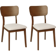 MINIER - Eetkamerstoel set van 2 - Lichtbeige - Hout